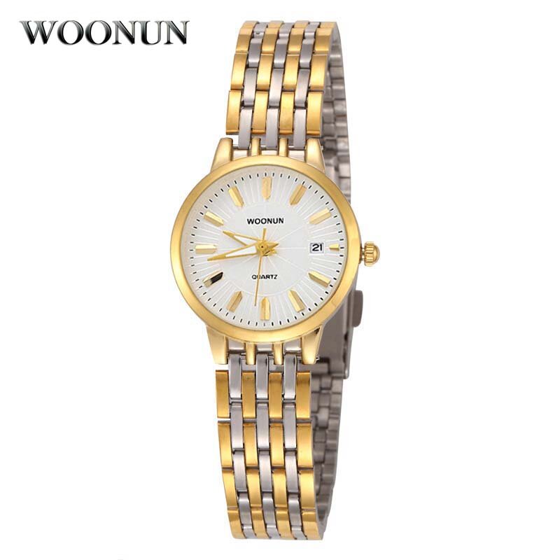 WOONUN Women Casual Ultra Thin Watch Luxury Women Watches Full Steel Quartz Wrist Watches for Women High Quality Day Date Watch
