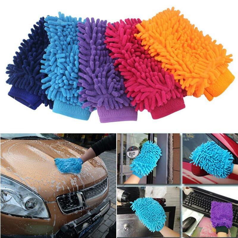 Microfiber limpeza de lavagem do agregado familiar carro macio anti risco luvas escova ferramenta acessórios do carro