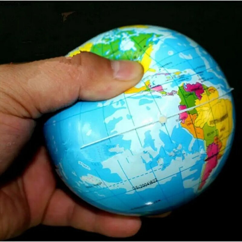 AACAR 1 Buah Peta Dunia Busa Lembut Bola Tangan Globe Bumi Latihan Pereda Stres Bola Busa Remas