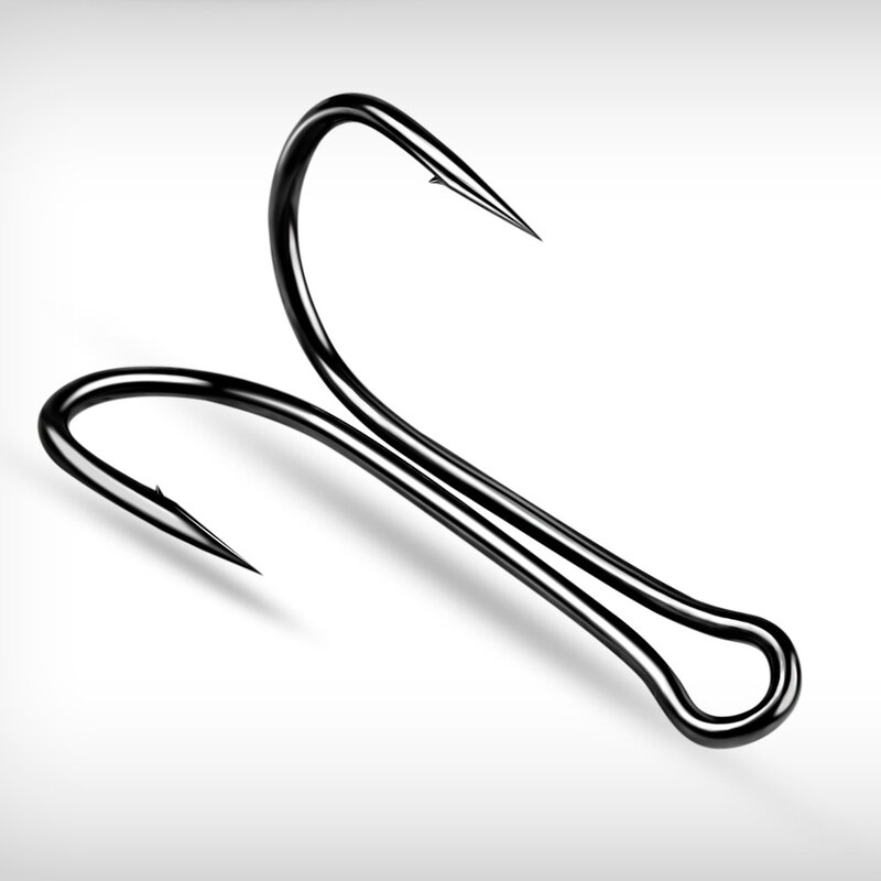 10pcs/box Double Fishing Hook Carbon Steel Crank Barbed Jig Hook for Carp Fishing Fly Tying Soft Lure Fish Accessories Fishhook
