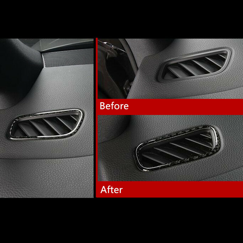 Cadre de sortie de climatisation de tableau de bord en Fiber de carbone, garniture de couverture décorative pour Porsche Macan 2015 – 2018, style intérieur de voiture