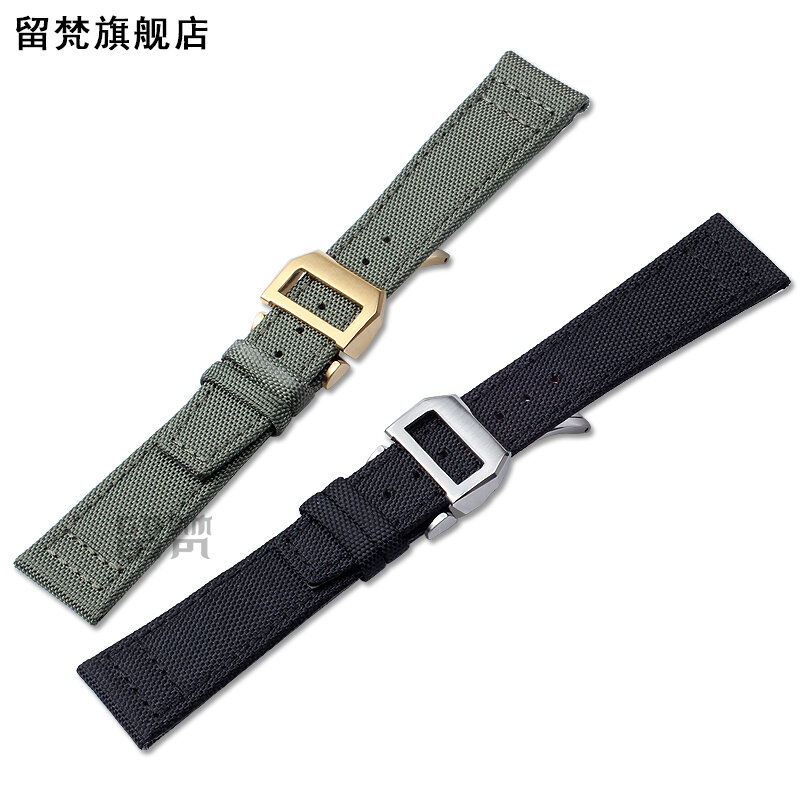 Zegarek nylonowy opaski akcesoria czarny zielony niebieski 20MM 21MM 22mm nadaje się do IWC Pilot PORTUGIESER CHRONOGRA paski do zegarków bransoletka