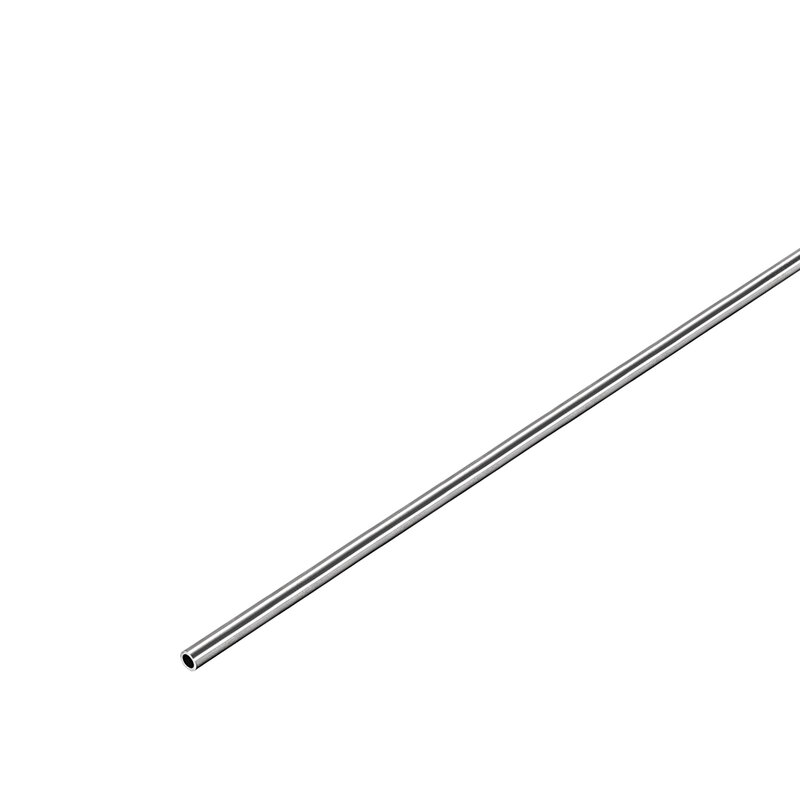 Uxcell 1 buah 2 mm-5 mm OD pipa lurus mulus 304 tabung bulat baja tahan karat 0.15mm-1mm ketebalan dinding 250mm panjang Long