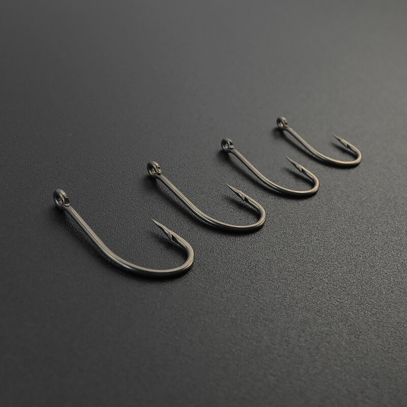 50pcs Carp Fishing  Coating High Carbon Stainless Steel Barbed Hooks 8017 Fishing Accessories