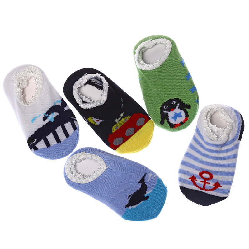 Newborn Baby Cotton Infant Anti-slip Socks Floor Sock Boy Girl Cute Cartoon Animal 1Pair Baby Boat Socks Toddler Socks 0-3