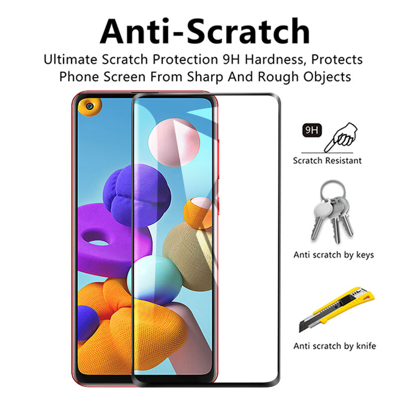 Tempered glass for Samsung Galaxy A21S camera lens screen protector for Samsung Galax A21 A12 A02s EU protective glass film