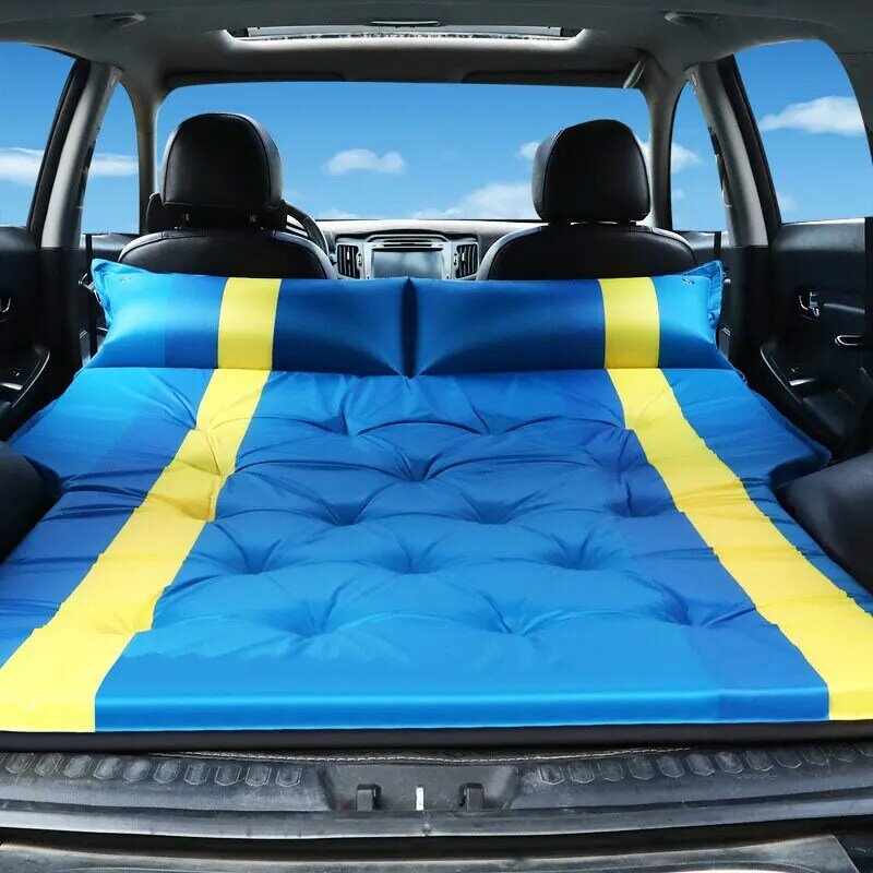 รถอัตโนมัติ Moisture-Proof Breathable ที่นอน Trunk Double Headrest Sleeping ด้วยตนเอง Air Bed