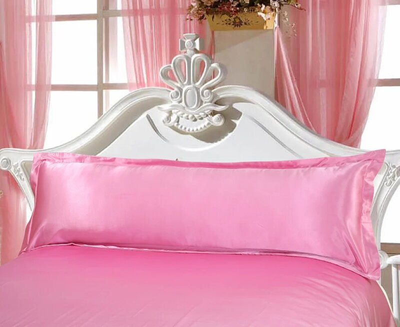 Enipate – taie d'oreiller de 120/150 Cm de Long, taie d'oreiller en tissu Satin de soie blanc solide, Textile de maison, 1 pièce, 2 tailles pour la chambre à coucher 33