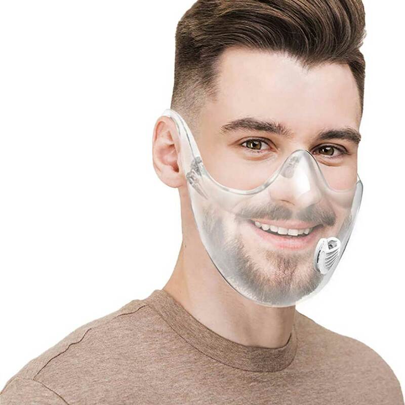 Casco de seguridad de protección facial transparente, mascarilla resistente al agua lavable, válvula transpirable, reutilizable