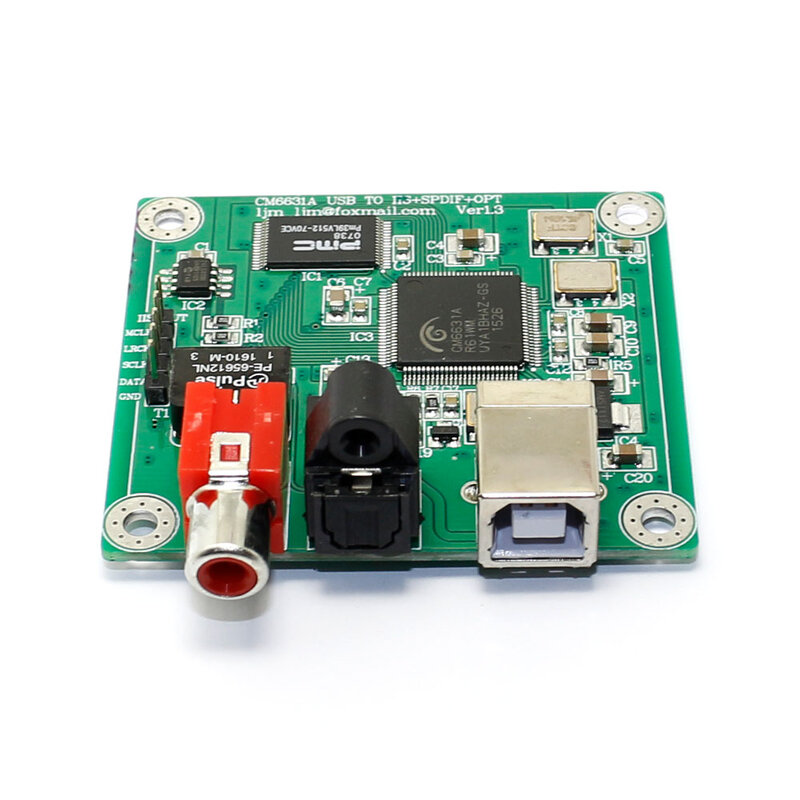 Hi-Fi CM6631A 192KHZ a Coaxial óptico SPDIF convertidor DAC placa 24bit USB 2,0