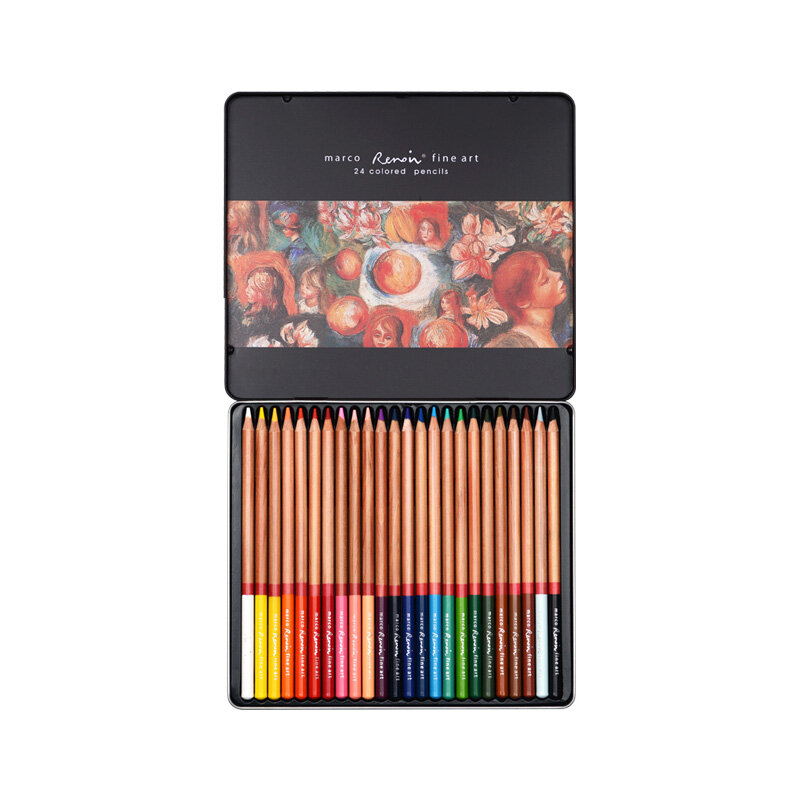 Marco Renoir-lápices de colores al óleo para dibujar bocetos, suministros escolares, 24/36/48/72/3100 colores, 100/120