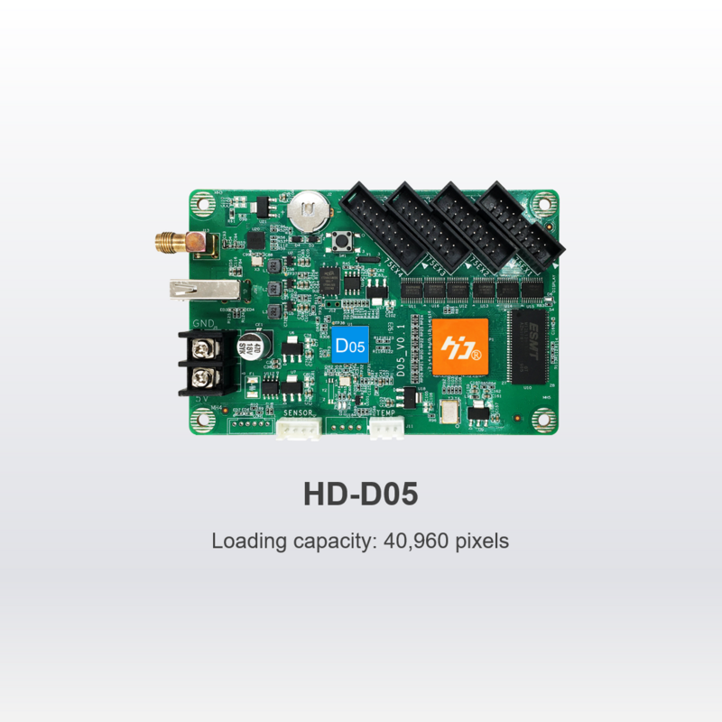 HuiDu-pancarta a todo Color HD-D05, tarjeta de Control LED asíncrona, compatible con aplicación móvil Wi-Fi