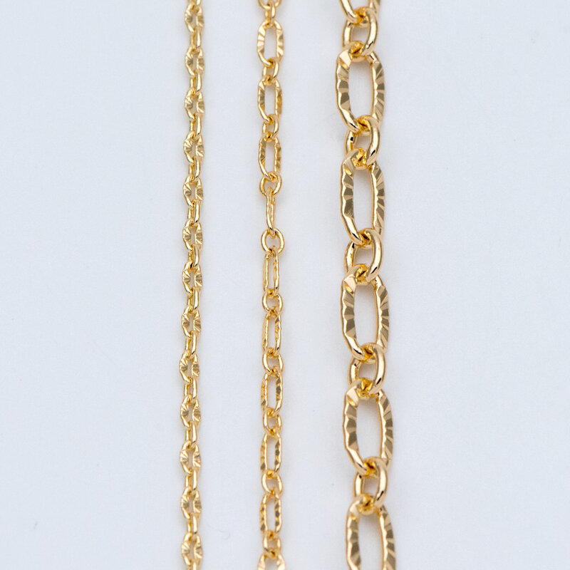 Cadenas de Cable de latón chapado en oro, 2/2,5/3,4/5mm, collar, accesorios de joyería, fabricación de componentes, al por mayor (LK-289)/ 1 metro