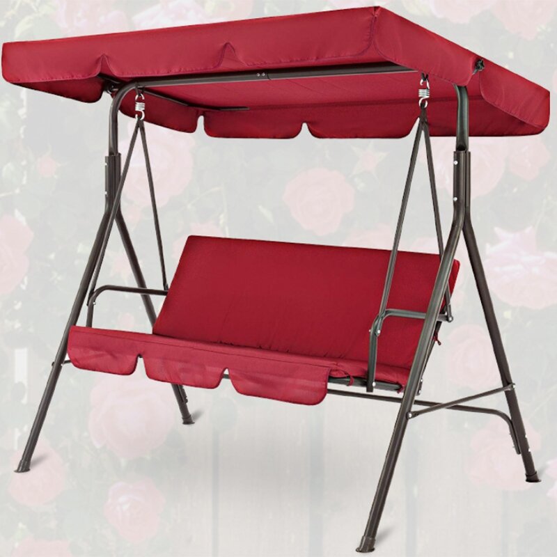 Balançoire chaise couverture supérieure cour balançoire siège couverture pour 3 places Anti-UV étanche meubles d'extérieur poussière couvre balcon parasol