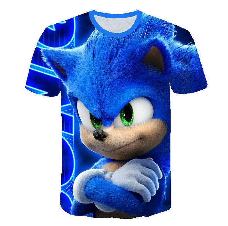 2020 cute 3D Cartoon T Shirt kids clothes Summer Short Printed sonic the hedgehog t-shirt Boys Streetwear Teenager Children Tops
