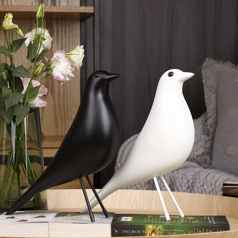 Decoração de casa casa pássaro artesanato de madeira alimentador bobo para angry birds tweety decoração artificial