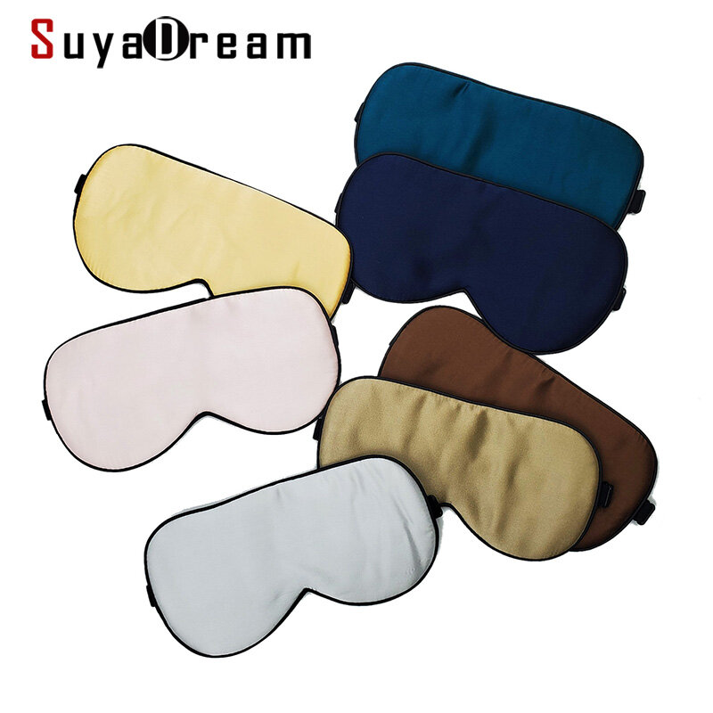 SuyaDream masker tidur wanita, 19mm 100% penutup mata sutra murbei, masker mata tidur Super halus dan nyaman
