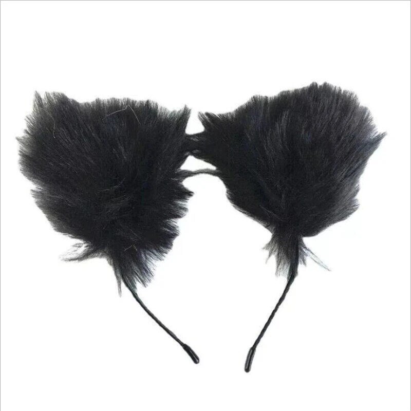 The New Fox Hair Hoop Bidimensional Cor Sólida Desempenho de Pelúcia Acessórios para o Cabelo Cat Orelhas Menina Bonito Headdress Cabelo Accessori