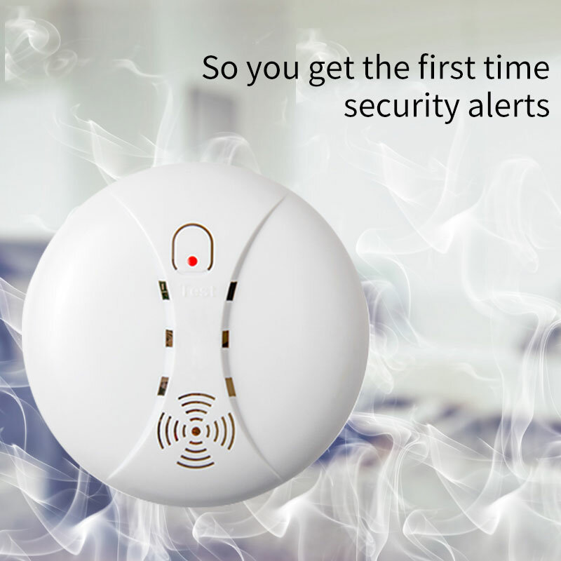 433mhz sem fio detector de fumaça incêndio cozinha casa segurança sensor fumaça uso independente conectar gsm wi-fi anfitrião alarme