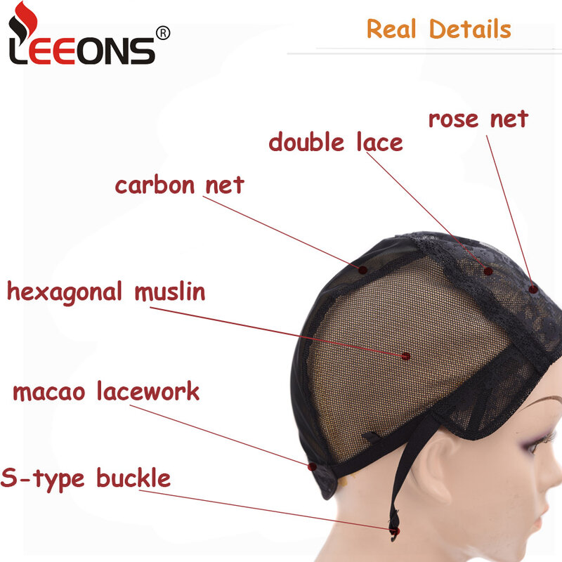 Высококачественная кружевная шапочка для парика S, M, L, Xl, для изготовления париков, плетеная шапочка S, стрейчевая стандартная шапочка с эластичной лентой, черные сетки для волос