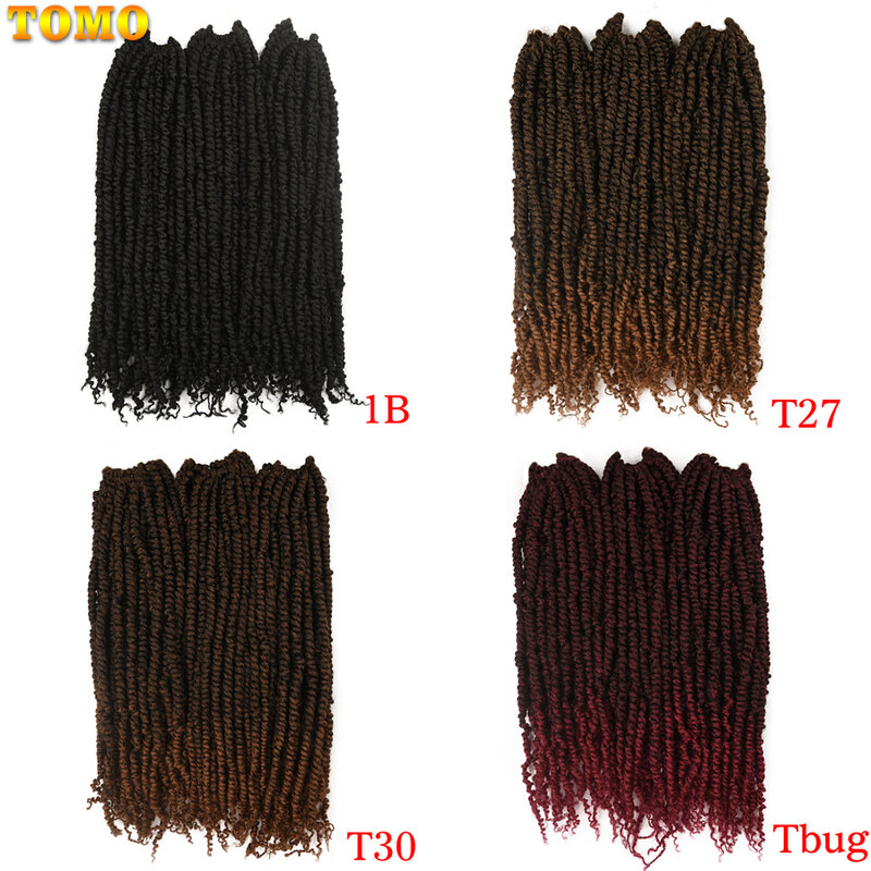 TOMO-Bomb Twist Crochet cabelo para mulheres, cabelo sintético, 16 raízes, Spring Twist, pré-looped, tranças de crochê, extensão do cabelo, paixão