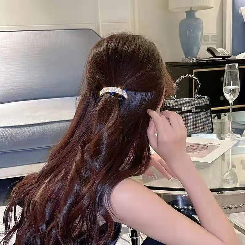 2021 Franse Elegante Kwastje Haarspeld Flash Diamant Haar Clip Strass Clip Vrouwen Meisjes Haaraccessoires Paardenstaart Hoofddeksels