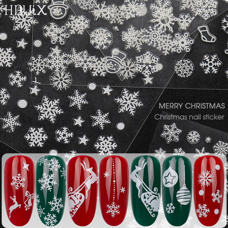 クリスマスのネイルのステッカー,1ピース,雪片,クリスマス,雪のステッカー,冬の装飾,マニキュアツール