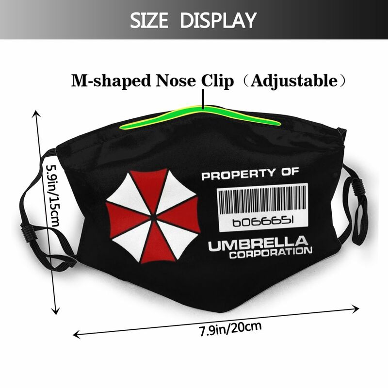 Umbrella Corporation Gesichts Maske Eigentum Mascarilla Wasbaar Distinctive Trendy Mit PM 2,5 Filter