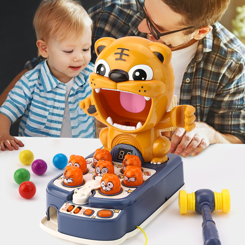 어린이 가벼운 음악 Whac-A-Mole 장난감 다기능 놀이 히트 망치질 게임, 교육용 대화형 장난감, 크리스마스 선물