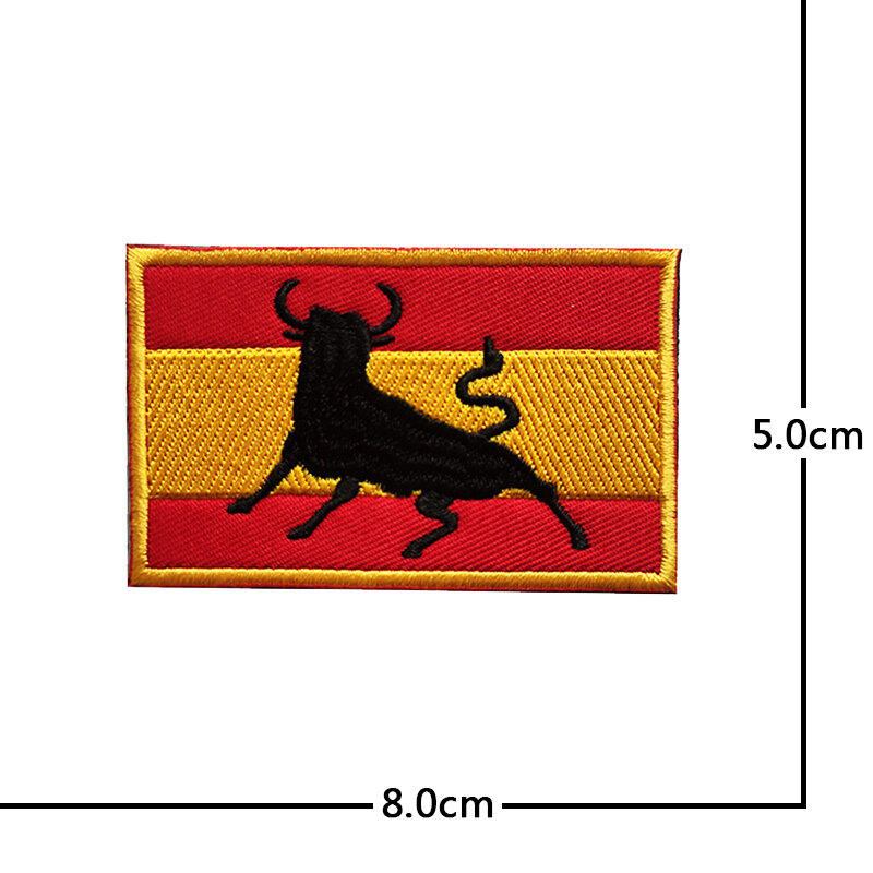 Spanje Vlag Stierenvechten Schedel Patches Geborduurde Badge Haak Lus Armband 3D Stok Op Jas Riem Rugzak Stickers