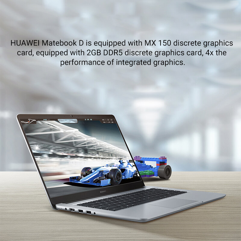 Version mondiale Huawei MateBook D 2018 15.6 ''2018 Intel i5-8250U MX150 8 go 128 go SSD 1 to HHD Windows 10 accueil 64 bits