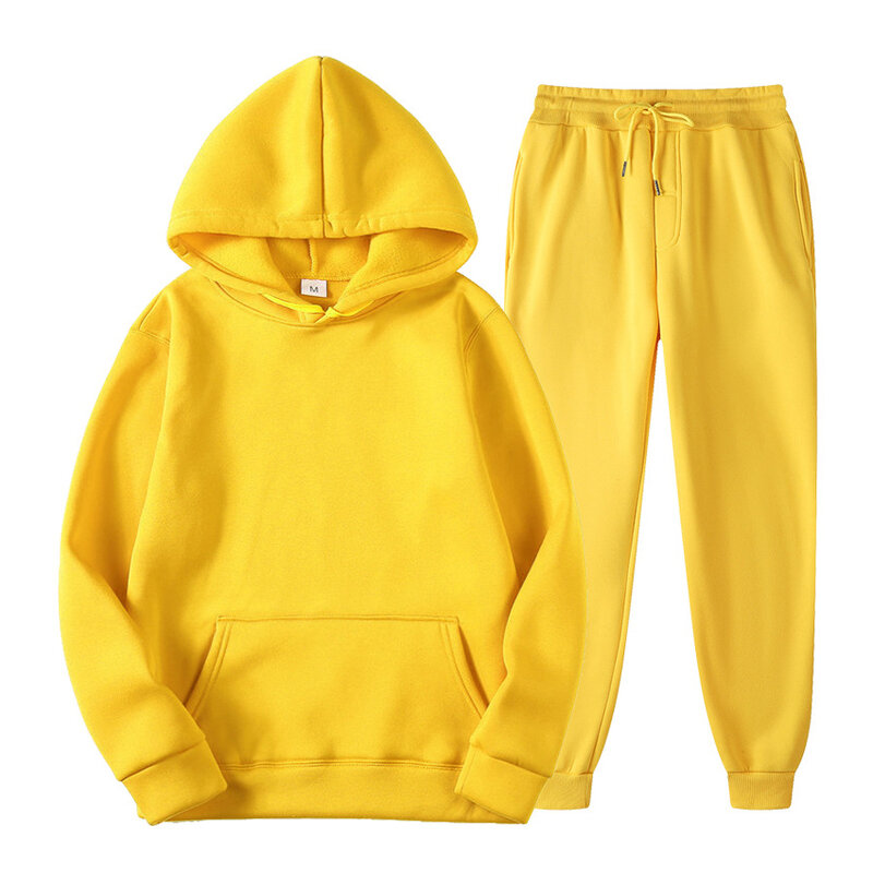 2021 männer Frühling Sets Hoodie + Hosen Zwei-Stück Casual Einfarbig Trainingsanzug Männlichen Mode Sportswear-Set Marke SweatSuit männer