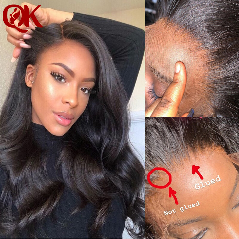 QueenKing HD Transparent Lace Frontal with Bundles Body Wave Bundles with Closure Brazilian Human Hair Bundles with Frontal