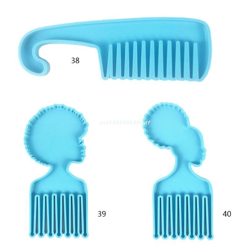 African Men Women Heads Shaped Combs Epoxy Resin Mold Silicone Mould DIY Crafts Casting Tools Dropship