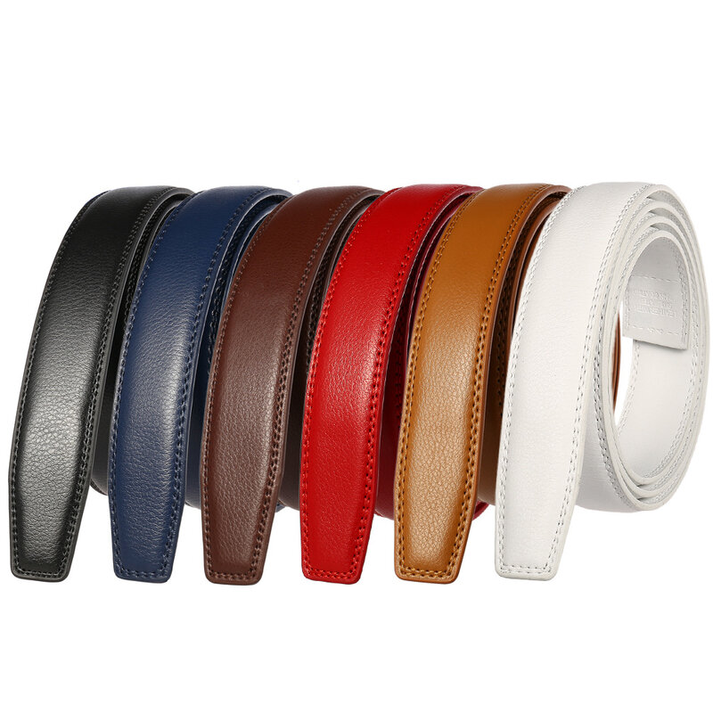 Cinturón de cuero de 3,0 cm y 3,1 cm de ancho sin hebilla para hombre, correa de cuero de alta calidad, 110-130cm