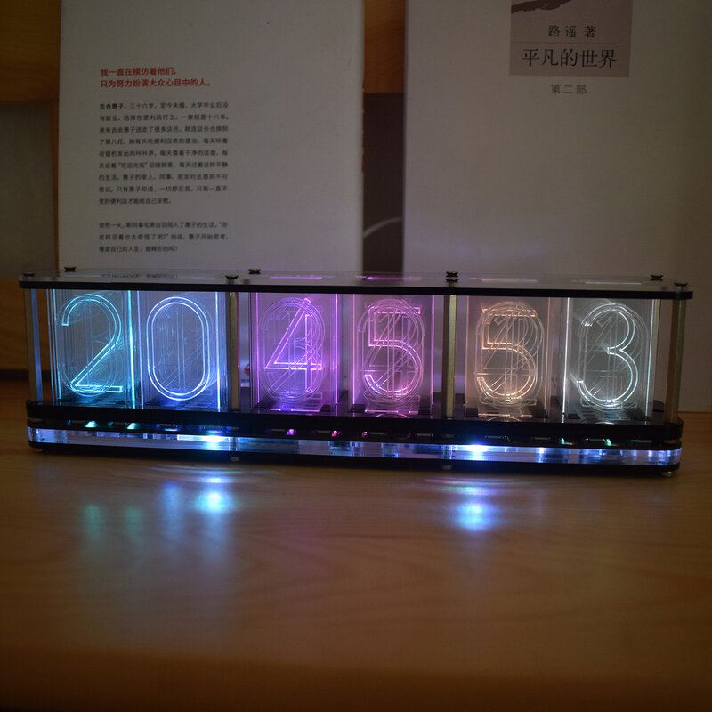 Kit de pantalla de espectro de música de reloj electrónico, pantalla LED a todo Color, arco iris, RGB, Digital, Retro, brillo analógico, tubo Nixie DS3231