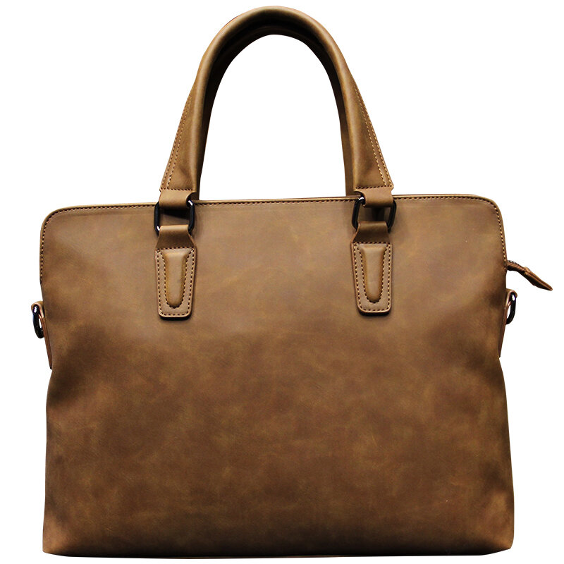 Bolsa de couro crazy horse masculina, pasta de couro executiva vintage para homens, bolsa de viagem para laptop