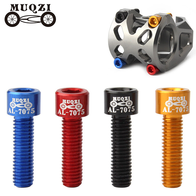 MUQZI-tornillo de vástago de manillar de bicicleta, aleación de aluminio, M5 x 17Mm, engranaje fijo, 4 Uds.