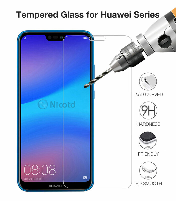 Protecteur d'écran en verre pour Huawei, 3 pièces, pour modèles P30, P20 lite, Y6, P Smart 2019, Mate 20, Honor 8X, 10, 9, 10i, P20 lite