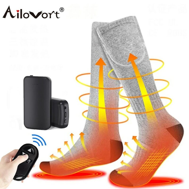 Calcetines térmicos con Control remoto para esquí, calcetín eléctrico con batería recargable, para invierno, Wifi, Unisex