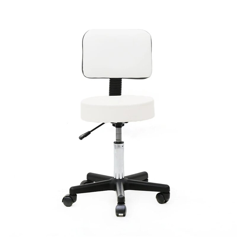 360 grad Einstellbar Runde Form Kunststoff Einstellbare Salon Hocker mit Zurück Weiß Barhocker Stuhl Barhocker Moderne