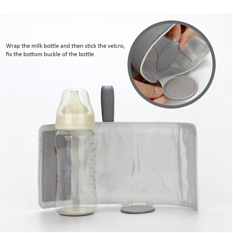 Tas Pendingin Botol Bayi Dipanaskan USB Termostat Pemanas Makanan Susu Travel Tas Botol Penghangat Botol Bayi Portabel