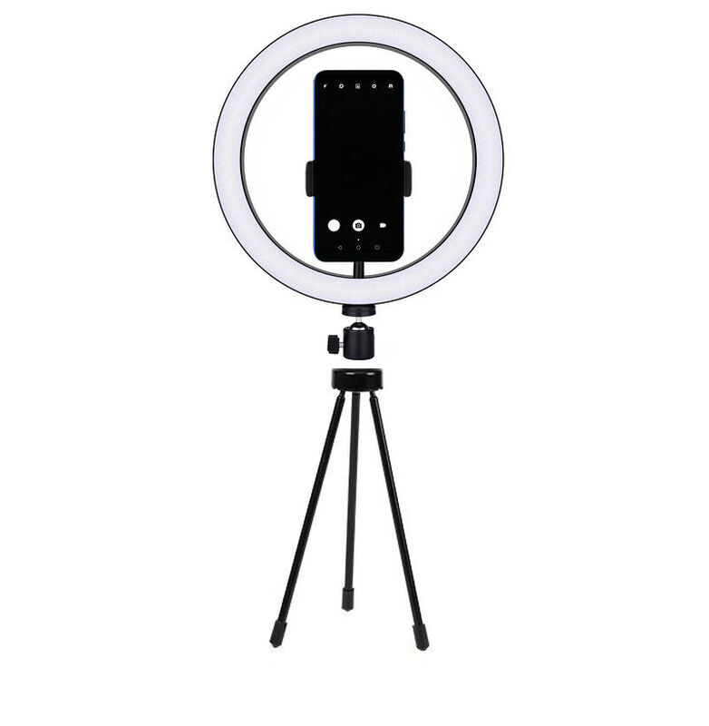 6 "ไฟ LED การถ่ายภาพหลอดไฟ W/ขาตั้งกล้องขาตั้งโทรศัพท์ผู้ถือ Make-Up สำหรับกล้อง iPhone youTube แสง Casting Dia.18CM