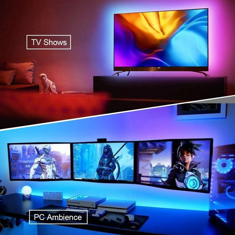 Striscia LED USB RGB 2835 5050 controllo Bluetooth DC5V TV retroilluminazione strisce luci cambia colore luci per la decorazione domestica