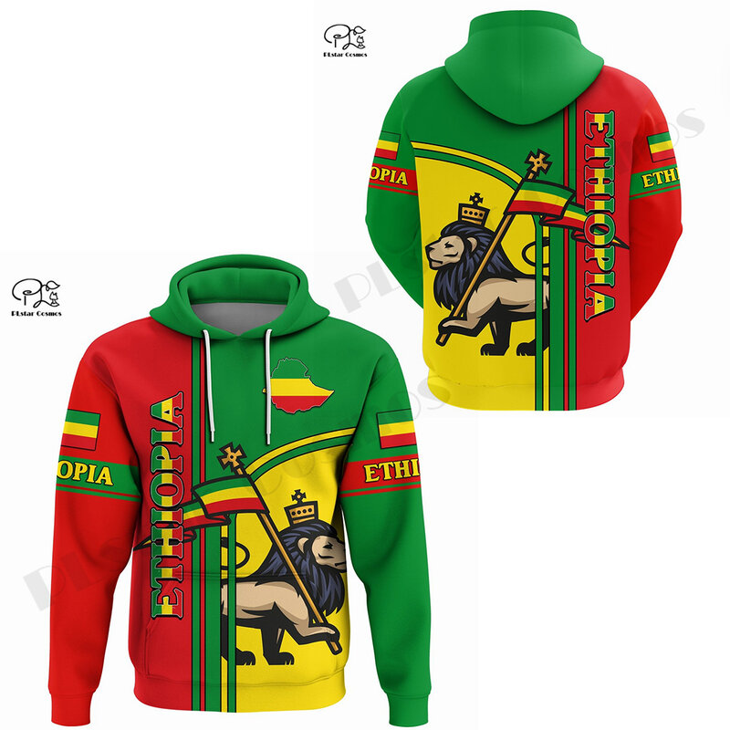 PLstar Cosmos 3DPrinted Newest Ethiopia Country Lion Culture Unique Unisex Funny Streetwear Harajuku Hoodies/Sweatshirt/Zip A-8
