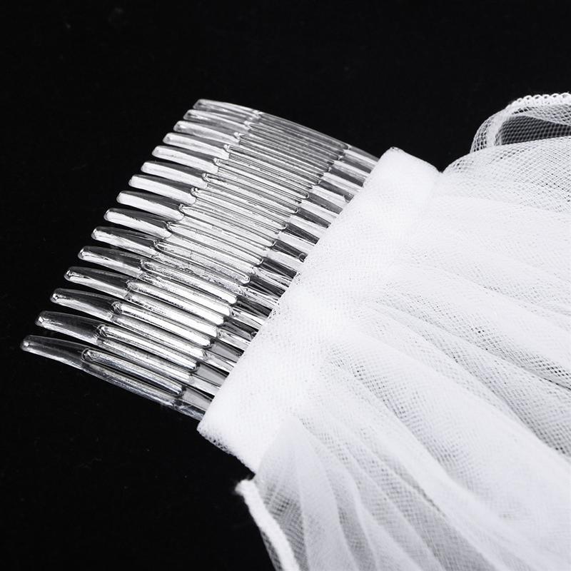 Velo de novia de tul para mujer, vestidos de novia de perlas con peine para el pelo para novia, niña de las flores, fotografía de fiesta de boda