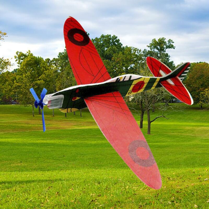 DIY Puzzle Busa Glider Kecil Membuat Busa Bahan Mainan Pesawat Model Tangan Melemparkan Meluncur Pesawat Kecil Mainan Anak-anak Luar Ruangan