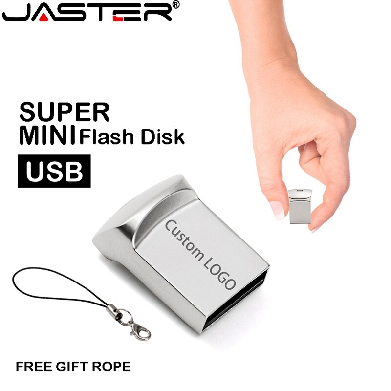 جاستر معدن صغير محرك فلاش USB 4G 8G 16GB 32GB 64GB 128G تخصيص القلم محرك رقاقة ذاكرة USB U القرص هدية شعار مخصص