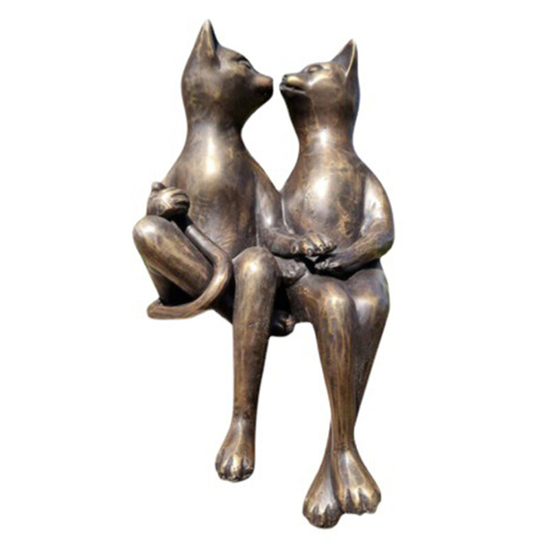 Coppia carina gatti incontri e bacio statua stile europeo moderno minimalista artigianato casa ornamenti in resina regali di natale Jardineria