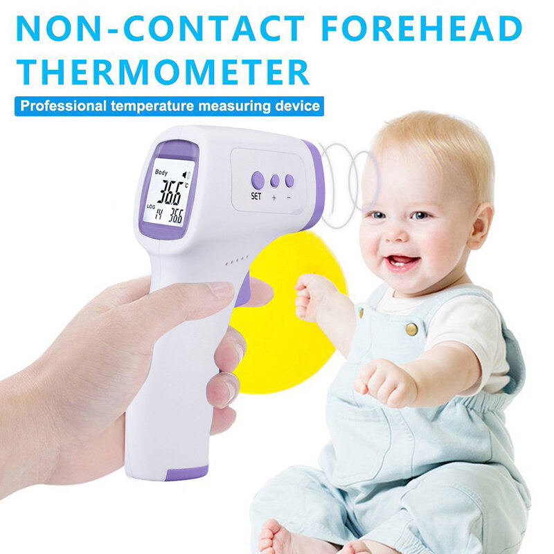 Batería de litio portátil inteligente sin contacto, pantalla Digital de alta definición, termómetro infrarrojo para bebé en la frente